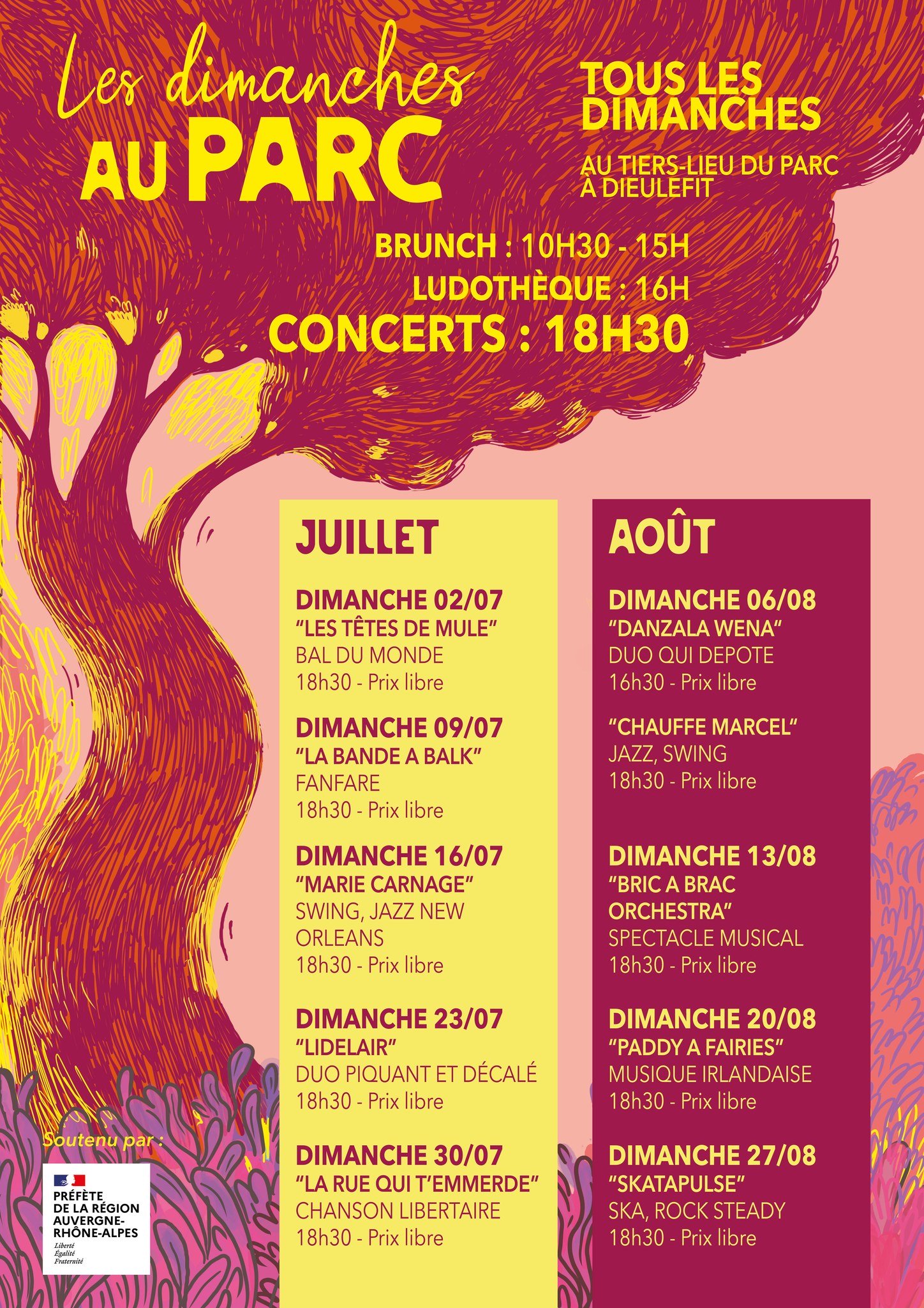 Les dimanches au Parc programmation<br />
