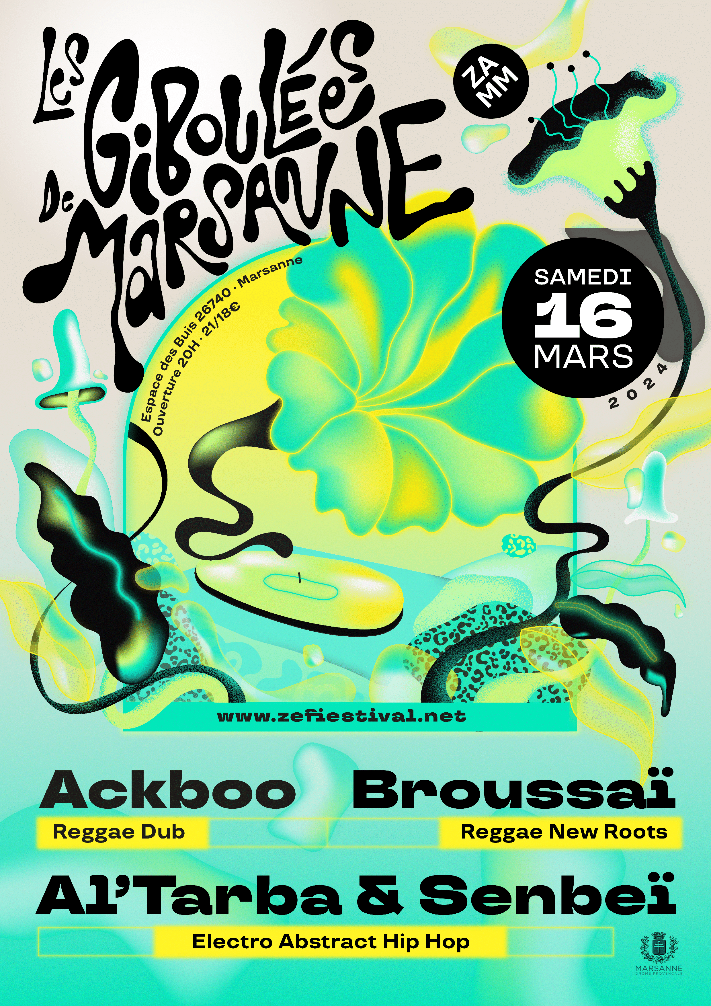 Affiche de l'édition 2024 des Giboulées de Marsanne L'affiche 2024 des Giboulées de Marsanne.