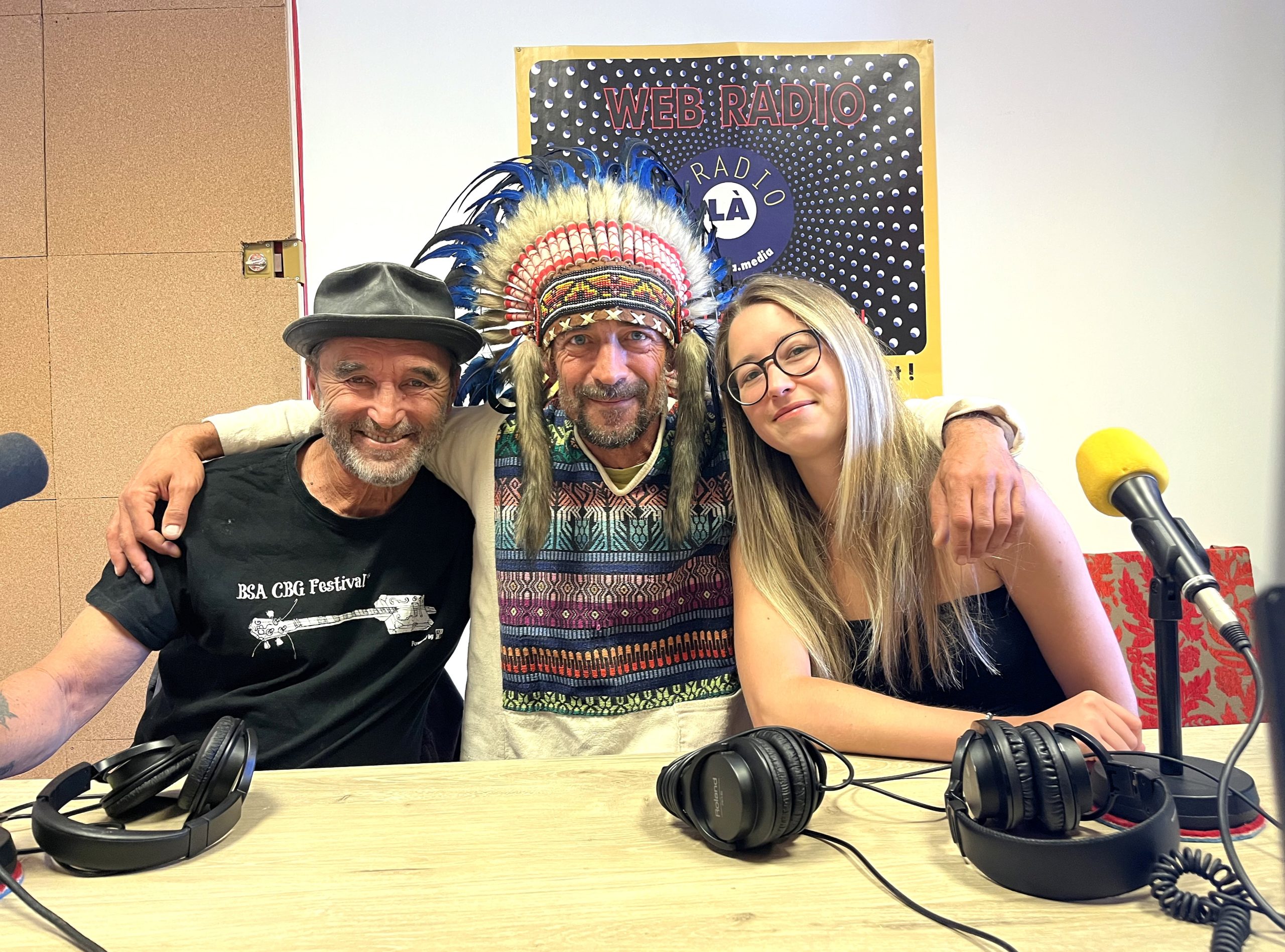 Big Chief Jack Parker, Thierry Renaud et Zoé Renaud de l'association Ranch des Zèbres.